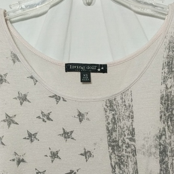 LIVING DOLL ☀️3/$15🌴 American Flag Top T-shirt - Picture 3 of 3